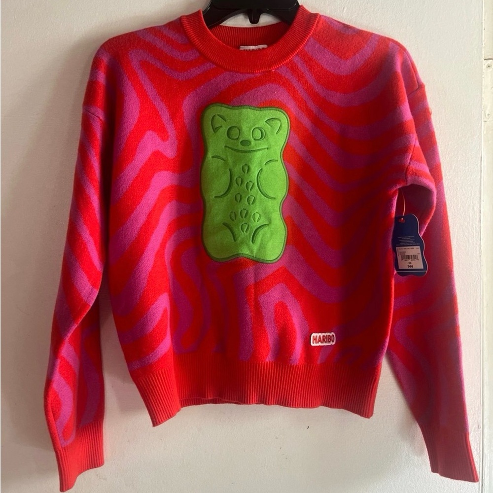 HARIBO Red and Green Women's Crew Neck Sweater